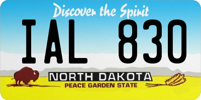 ND license plate IAL830