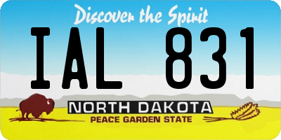 ND license plate IAL831