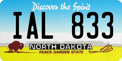 ND license plate IAL833