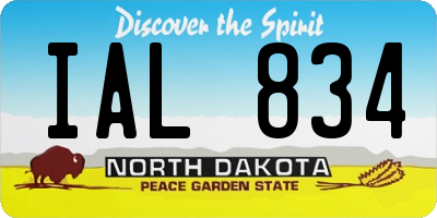 ND license plate IAL834