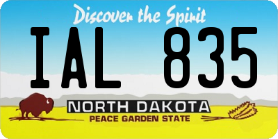 ND license plate IAL835