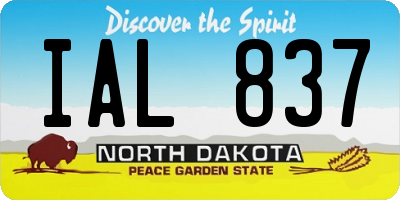 ND license plate IAL837