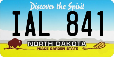ND license plate IAL841