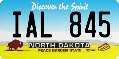 ND license plate IAL845
