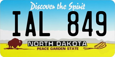 ND license plate IAL849