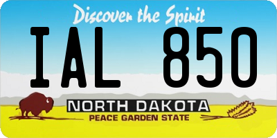 ND license plate IAL850