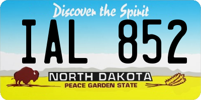 ND license plate IAL852