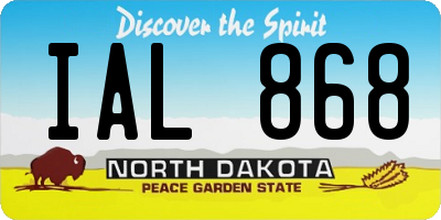 ND license plate IAL868