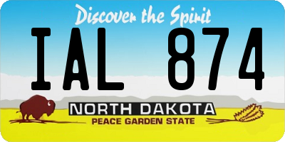 ND license plate IAL874