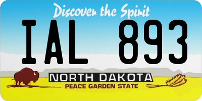 ND license plate IAL893
