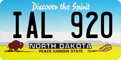 ND license plate IAL920