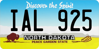 ND license plate IAL925