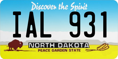 ND license plate IAL931