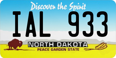 ND license plate IAL933