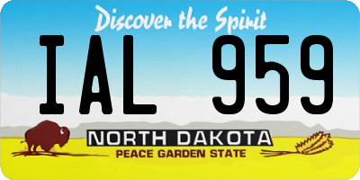 ND license plate IAL959
