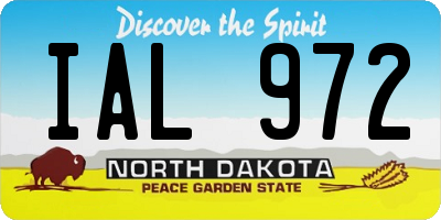ND license plate IAL972
