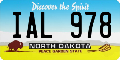 ND license plate IAL978