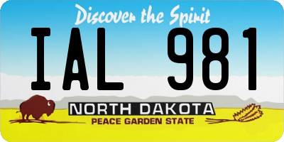 ND license plate IAL981