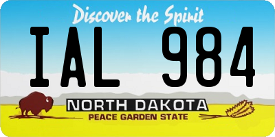 ND license plate IAL984