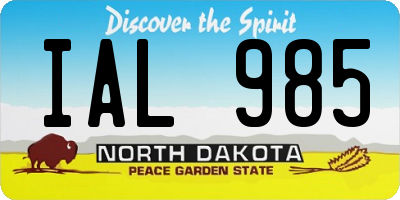 ND license plate IAL985