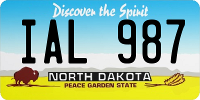 ND license plate IAL987