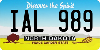 ND license plate IAL989
