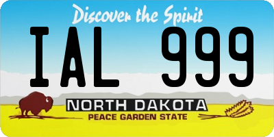 ND license plate IAL999
