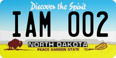 ND license plate IAM002