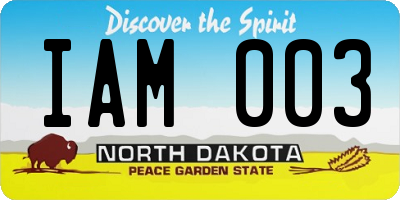 ND license plate IAM003