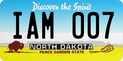 ND license plate IAM007