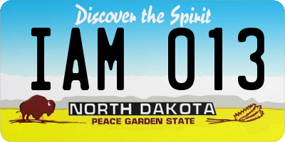 ND license plate IAM013