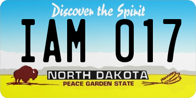ND license plate IAM017