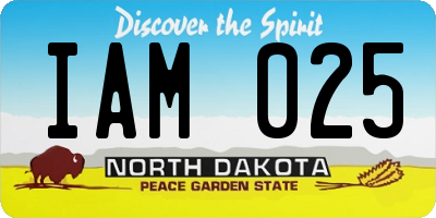 ND license plate IAM025