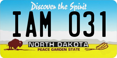 ND license plate IAM031