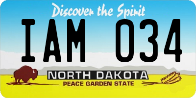 ND license plate IAM034