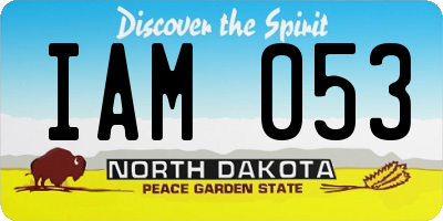 ND license plate IAM053