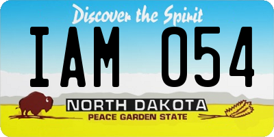 ND license plate IAM054