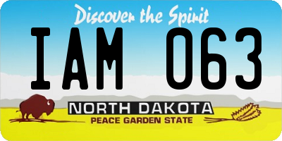 ND license plate IAM063