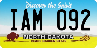 ND license plate IAM092