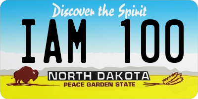 ND license plate IAM100