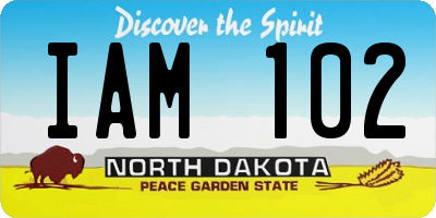 ND license plate IAM102