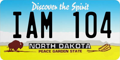 ND license plate IAM104