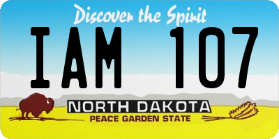 ND license plate IAM107