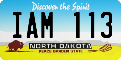 ND license plate IAM113