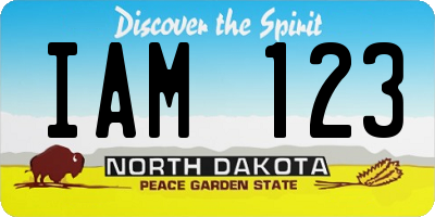 ND license plate IAM123