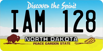 ND license plate IAM128