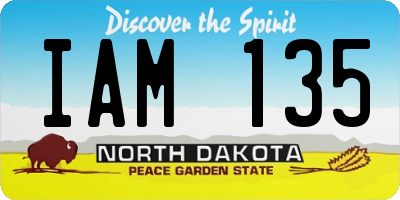 ND license plate IAM135
