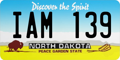 ND license plate IAM139