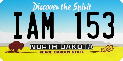 ND license plate IAM153
