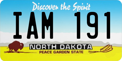 ND license plate IAM191
